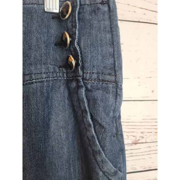 Cato Blue Denim Grunge Button High Rise Wide Leg Jeans Womens Plus Size 16W - Picture 7 of 11